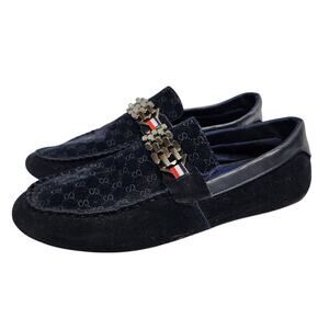 Navy Velour Size 45 Mens Loafer Slippers Shoes